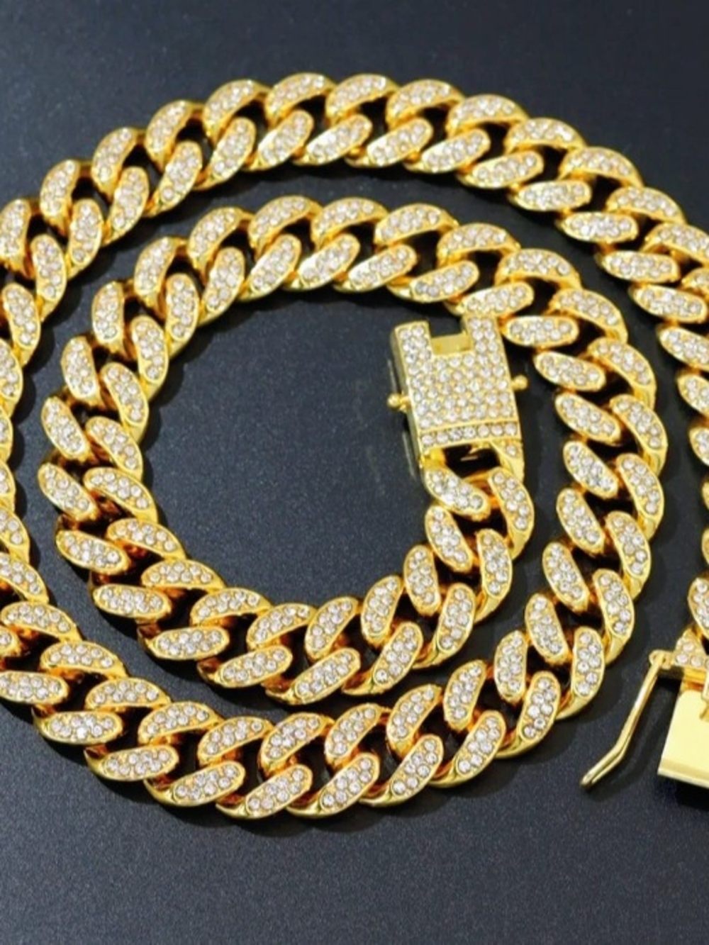 Gold Pavé Cuban Link Necklace - Women Jewelry